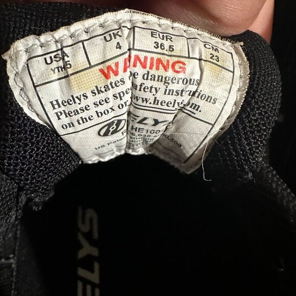 Heelys Black Big Kids Roller Shoes Black White Big boy Size 5 - Picture 13 of 14